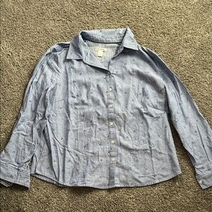 Women’s Croft & Barrow Anchor Print Button Up Shirt